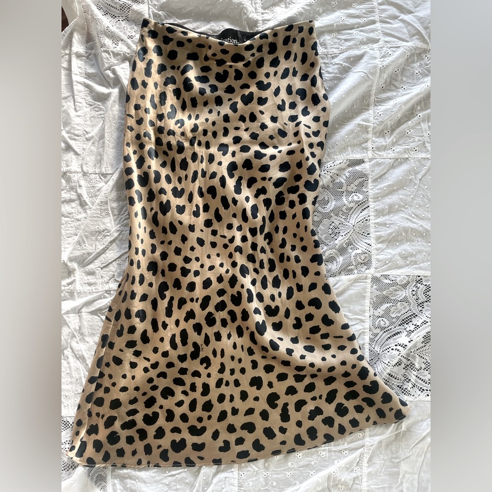 Realisation Par. Naomi Wild Things Leopard Print Slip Skirt.